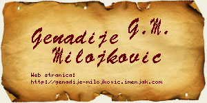 Genadije Milojković vizit kartica